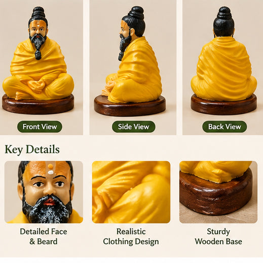 Premanand Maharaj Meditation Sage Statue – Peaceful Spiritual Home Décor and car decor