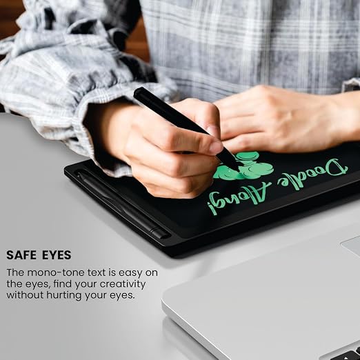 8.5E Re-Writable LCD Writing Pad with Screen 21.5cm (8.5-inch) for Drawing, Playing, Handwriting Gifts for Kids & Adults,(Black)