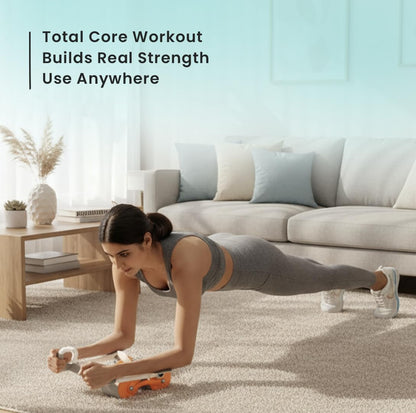 Roll Abs Wheel – Ergonomic Automatic Rebound Abdominal Roller for Core Strength & Stability, Includes Knee Mat – Portable Home Gym Equipment for Abs, Back & Full Body Workout
