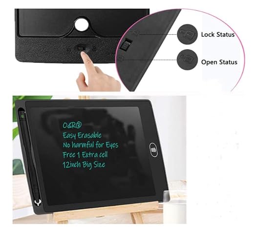 8.5E Re-Writable LCD Writing Pad with Screen 21.5cm (8.5-inch) for Drawing, Playing, Handwriting Gifts for Kids & Adults,(Black)