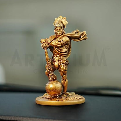 Lord Hanuman Statue – Golden Spiritual Home & Pooja Décor
