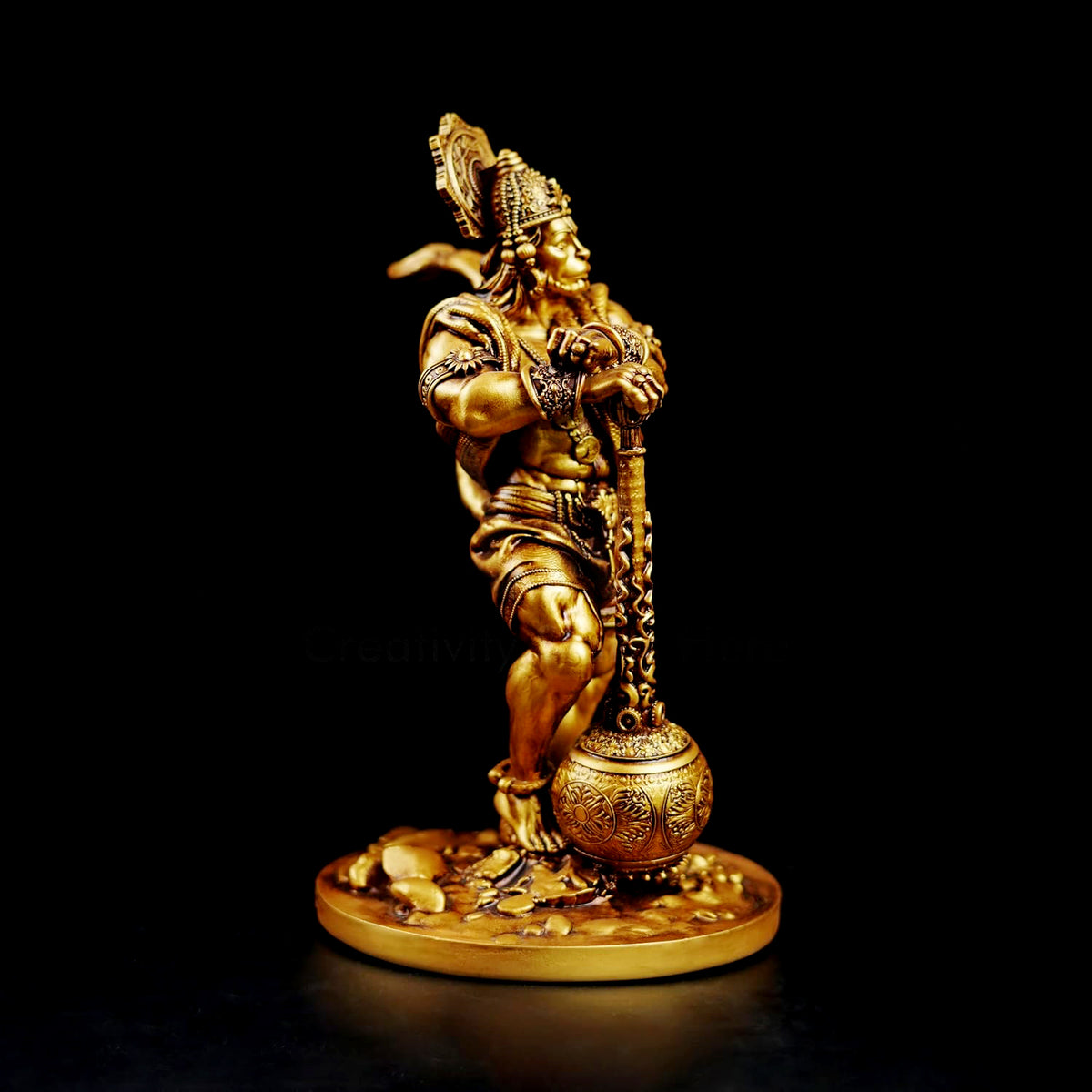 Lord Hanuman Statue – Golden Spiritual Home & Pooja Décor
