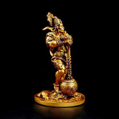 Lord Hanuman Statue – Golden Spiritual Home & Pooja Décor