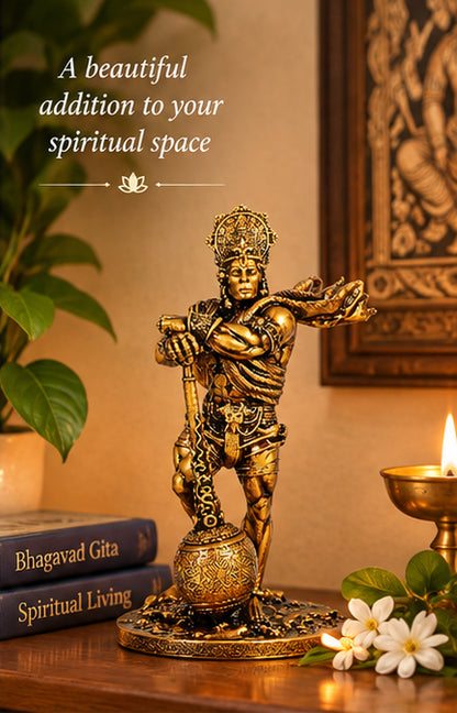 Lord Hanuman Statue – Golden Spiritual Home & Pooja Décor